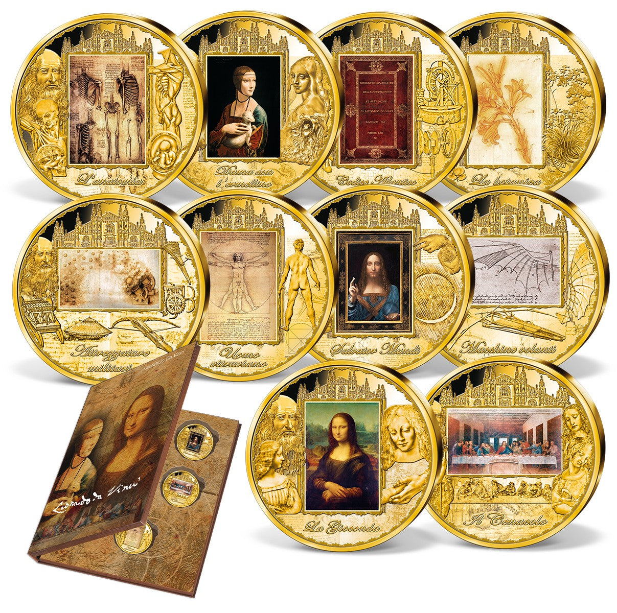 10er Komplett-Set 'Leonardo da Vinci'