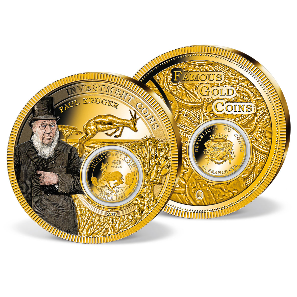 Inlay-Prägung Krügerrand 'Paul Kruger'