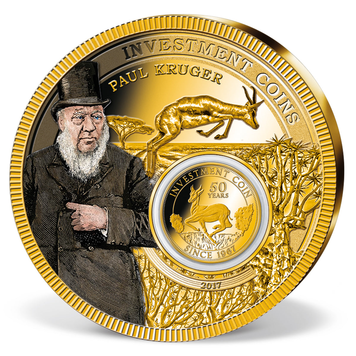 Inlay-Prägung Krügerrand 'Paul Kruger'